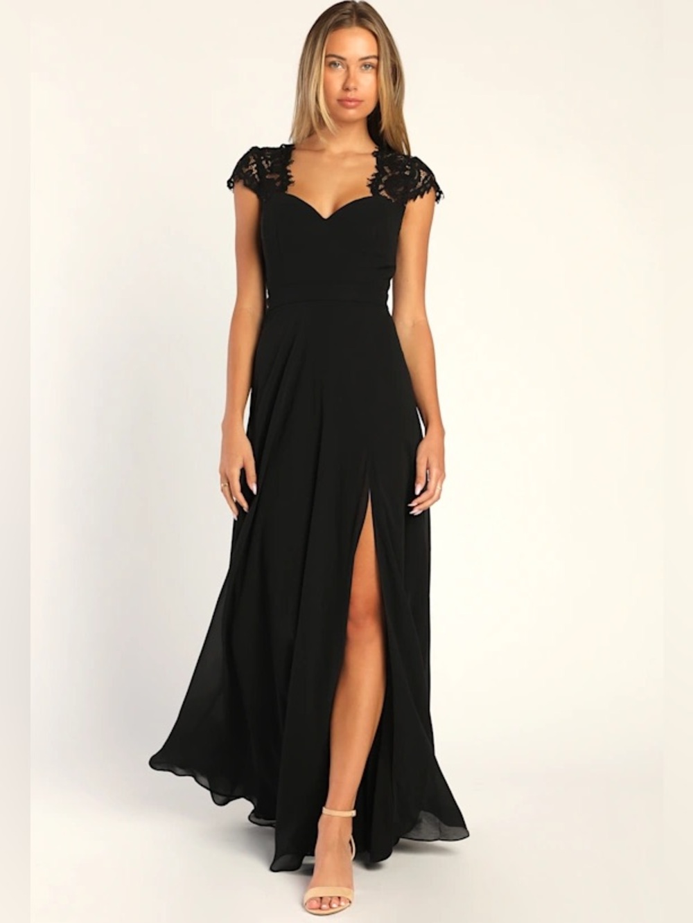 ❁Lulu's Black Lace Maxi Dress ❁